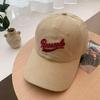 Boné de Baseball Bordado Rosa para Mulheres com Aba Larga, Circunferência da Cabeça Grande, Boné Pequeno com Aba que Mostra o Rosto, Estilo K, Versátil, Rosto Grande, Copa Profunda