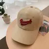 Boné de Baseball Bordado Rosa para Mulheres com Aba Larga, Circunferência da Cabeça Grande, Boné Pequeno com Aba, Estilo Coreano Versátil para Rosto Grande, Chapéu de Topo Profundo