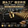 Anel Masculino de Aço Inoxidável Europeu e Americano Novo Estilo Simples com Borda Dupla Chanfrada 6mm, Popular no Japão e Coreia, Joias Atacado que Não Desbotam