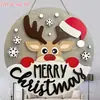 Decoração de Natal transfronteiriça, placa de porta acrílica, nova placa de Natal de madeira, árvore de Natal para dropshipping em formato redondo