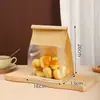 Saco de Embalagem para Pão de Forma 450g Selagem com Arame Enrolado Saco Quadrado Fatiado Assado Mochi Biscoito Alimento Saco com Fecho Ziplock