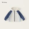 Roupas Infantis Youbao Meninos Moda Outono Tops Camisa com Zíper Infantil para Uso ao Ar Livre Jaqueta com Capuz Color Block Manga Longa para Crianças Maiores