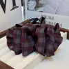 Presilha de Cabelo de Tecido Xadrez Estilo Coreano, Popular Presilha de Cabelo Nuvem Bolha de Outono e Inverno, Nova Presilha Tubarão Elegante e Versátil para Mulheres