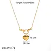 Colar Feminino em Aço Inoxidável em Formato de Coração Transfronteiriço Moda Feminina Design de Nicho Corrente Longa para Suéter Colar de Ouro 18K Não Desbota