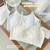 Ropa interior de desarrollo para adolescentes, para estudiantes de secundaria y preparatoria, copa de malla transpirable, sin varillas, tirantes finos, sujetador anti-golpes