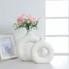 Vaso de Cerâmica Estilo Escandinavo Ins Vaso Círculo Enfeites Criativos para Casa Sala de Estar Artesanato de Cerâmica Enfeites Transfronteiriços