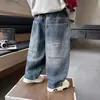 Jeans de Primavera y Otoño para Niños Niños Otoño 2026 Nuevo Estilo Niños Pequeños y Medianos Niños Pantalones Sueltos de Cimitarra Sueltos