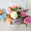 Flores de Rosa Simuladas con Borde Enrollado para Hotel, Casa de Huéspedes, Decoración de Arreglo Floral de Escritorio para el Hogar, Materiales Florales para Fondo de Boda, Accesorios para Festivales