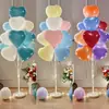 Conjunto de Balões de Coração Macaron Adereços de Decoração para Festa de Aniversário Coluna de Balões Coloridos em Formato de Coração