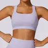 Roupa Esportiva Feminina Lulu Cruzada Mesmo Estilo Nude à Prova de Choque para Treinamento Fitness ao Ar Livre Pilates Yoga