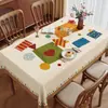 Mantel de dibujos animados, impermeable y a prueba de aceite, lavable, cubierta vintage para mesa de centro, nuevo modelo 2026, lujo ligero con sensación de alta gama, tela de cubierta de PVC