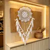Apanhador de Sonhos Criativo de Crochê Europeu e Americano Pena Sino de Vento Pendurado Entrada de Casa Decoração de Interior Casamento Fundo Pingente Grande