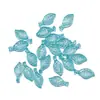 Plástico Acrílico Folhas Verdes Pequenas, Vários Tipos de Folhas, Decorações Artesanais DIY, Brincos, Pulseiras com Contas, Acessórios