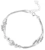 Pulsera de cuentas con transferencia de noria para mujer, de plata de ley, combinable con todo, con nicho de plata, joyería ligera de lujo, joyería de alta gama al por mayor.