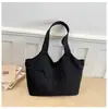 Bolso de hombro casual estilo perezoso, color liso, fresco y simple, estilo coreano, bolso de axila de gran capacidad con bordado de letras, bolsa tote