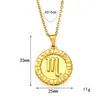 Pingente de Ícone de Signo do Zodíaco Novo Estilo Transfronteiriço Aço Titânio Banhado a Ouro 18K Corrente de Clavícula Colar de Casal Atacado