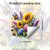 Adesivo de Janela Floral Girassol Borboleta Xino Jdt-A657 Adesivo Eletrostático Removível para Vidro para Sala de Estar, Quarto, Banheiro