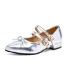 Sapatos de Princesa com Salto Alto para Meninas 2026 Novo Primavera e Outono Bico Fino Sapatos de Performance e Passarela Infantil para Vestidos e Saias Sapatos de Salto Único da Moda