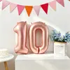 Fiesta de Boda, Fiesta de Cumpleaños de Bebé Globos Dorados, Plateados, Oro Rosa 16 pulgadas Versión EE. UU. Globos Pequeños de Papel de Aluminio Números 0-9