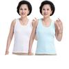 Colete Feminino de Algodão Branco para Meia-idade e Idosos Camiseta Interior Camisa de Mãe Roupa Íntima Base de Algodão Sem Mangas Colete/Peça Obstáculo
