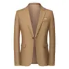 Blazer casual para hombre transfronterizo de Amazon, talla europea, de un solo botón, corte ajustado, chaqueta de traje resistente a las arrugas