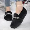 Novos sapatos femininos de inverno e outono, estilo slip-on, de pele de mink genuína, tamanho grande, peludos, com forro de pelúcia e solas grossas