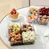 Bandeja de Frutos Secos de Cuatro Compartimentos para Uso Doméstico, Almacenamiento Partitionado de Gran Capacidad para Dulces y Botanas en la Mesa de Centro de la Sala, Plato de Frutas de Lujo Ligero