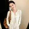 Cárdigan de punto retro con forma de corazón y hebilla dorada pequeña, estilo japonés y coreano, para mujer, una prenda de abrigo de moda para otoño/invierno, perfecta para capas casuales.