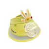 Chapéu de Sol Ventilador Infantil de Verão Celebridade da Internet Aba Larga Chapéu Ventilador de Proteção Contra Calor Proteção UV Chapéu de Sol de Desenho Animado Aba Larga para Mulheres