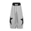 Pantalones Deportivos Retro Americanos Nuevos 2026 Magic Bear con Parche de Estrella y Diseño Curvo, Pantalones Casuales de Pierna Ancha para Street Dance