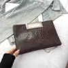 Bolsa Feminina Exquisita 2026 Novo Estilo Padrão Crocodilo Elegante Bolsa Feminina Bolsa de Ombro com Corrente Bolsa Transversal Bolsa de Mão Retrô