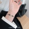 Joyería de temperamento de nicho pulsera de cuentas redondas con cara sonriente cuadrada de plata esterlina s925 pulsera de plata 925 para mujer de alto sentido venta al por mayor