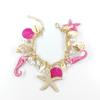 Diseño Personalizado, Pulsera de Moda Estilo Boho Oceánico, Estrella de Mar Concha, Bolsa de Perlas, Cadena Colgante, Cadena para Zapatos