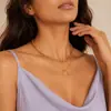 Collar con colgante circular de cadena de doble capa, grueso y fino, con personalidad geométrica transfronteriza europea y americana, collar de metal de moda de hip hop para mujer
