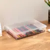 Caixa de armazenamento de papelaria de grande capacidade caixa de armazenamento transparente pode conter papel de carta pincel cor caneta acabamento caixa de armazenamento pode ser empilhada