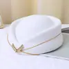 Envío Gratis Boina de Lana Sombrero de Aeromoza Sombrero para Actuación de Banda de Baile para Damas Sombrero de Actuación Sombrero de Etiqueta para Recepción de Hotel