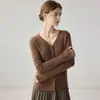 La textura es la reina~ Cárdigan 100% cachemir puro para mujer, chaqueta de punto cálida, suéter de manga larga con cuello en V, versátil y simple