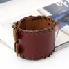 Joyería Popular de Venta Caliente de Exportación Europea y Americana, Pulseras de Cuero de Vaca Tejidas a Mano, Pulseras de Cuero Genuino Unisex