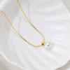Moda para el día a día Collar de perlas versátil Europeo y Americano Ol Elegante Collar de acero de titanio para mujer No se decolora Listo para stock de fábrica Venta al por mayor