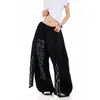 Pantalones Casuales de Cinta con Letras y Llamas Estilo Retro Americano de Nicho para Mujer Diseño Callejero Holgados Casuales Rectos de Pierna Ancha