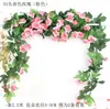 Enredaderas de Ratán de Rosa Simulada Techo de Sala de Estar Colgante de Pared Diseño Decoración de Boda Flores Falsas Flores de Planta Simulada
