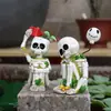 Nuevo producto transfronterizo: Juego de Dos Estatuas de Resina de Calavera para Halloween, Decoraciones de Jardín de Patio al Aire Libre de Primavera y Verano, Bonsái