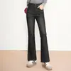Jeans de Moda con Microbota y Terciopelo Interior para Mujer 2026 Otoño/Invierno Nuevo Estilo Pantalones Largos Fluidos Adelgazantes Elegantes Pantalones de Campana de Cintura Alta