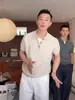 Camisa Polo para Hombre Estilo Old Money, Manga Corta, Camiseta de Punto de Verano de Alta Gama Ajustada con Puños y Cuello Camisero
