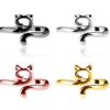 Anillo de gancho de línea cruzada europeo y americano Anillo geométrico de gato con apertura ajustable Anillo de animal Joyería tejida
