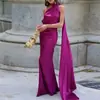2026 Moda Femenina Europea y Americana Transfronteriza Verano Nuevo Elegante Vestido de Cinta de Color Sólido sin Hombros