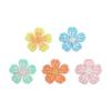 Pegatina de Tela Bordada de Flor Pequeña de Color Creativo DIY Decorativa Estilo Crema Accesorios para Ropa de Niños Bolsos Pico de Mano