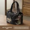 Bolsa para Conjunto de Chá de Seda Xiangyun Espessa Acolchoada de Algodão Estilo Chinês, Bolsa Portátil de Viagem para Armazenamento de Conjunto de Chá com Compartimentos
