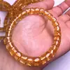 Coleção 7a Grau Laranja Citrino Natural Brasileiro Facetado Pulseira Feminina Corte Diamante Roda Disco Contas Pulseira Presente Explosões