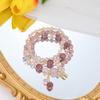 Pulseira de Três Círculos de Alta Qualidade com pingente de cristal de laço, pulseira de cristal austríaco feita à mão, pulseira de cristal colorida para mulheres
